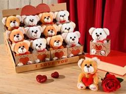 ORSETTO I LOVE YOU IN PELUCHE CON CUORE IN BORSETTA DI CARTA