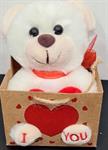 ORSETTO I LOVE YOU IN PELUCHE CON CUORE IN BORSETTA DI CARTA