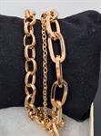 BRACCIALE CON CATENA (ORO,ARGENTO,BRONZO) IN PROVETTA DI VETRO. CHAINS