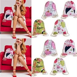 ZAINO A SACCO VOLTO DI DONNA E CHIUSURA TIRANTE.