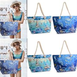 BORSA MARE IN STOFFA CON CAMICI IN CORDA