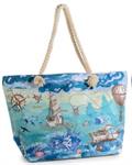 BORSA MARE IN STOFFA CON CAMICI IN CORDA