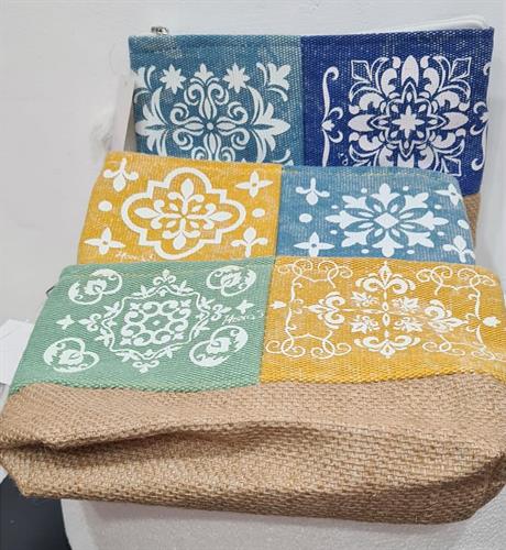 TROUSSE IN TESSUTO E JUTA CON ZIP