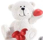 ORSETTO SEDUTO IN RESINA CON CUORI DA APPOGGIARE