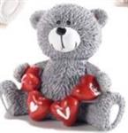 ORSETTO SEDUTO IN RESINA CON CUORI DA APPOGGIARE