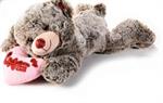 ORSETTO DI PELUCHE SDRAIATO IMBOTTITO CON SCRITTA