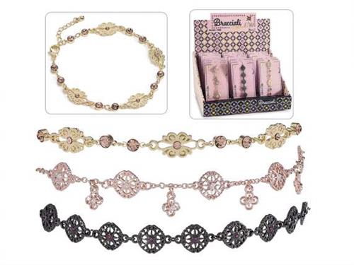 BRACCIALE IN METALLO CON STRASS. INTRECCI D'ARTE