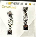 ORECCHINI IN METALLO CON BORCHIE E STRASS. INTRECI D'ARTE