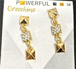 ORECCHINI IN METALLO CON BORCHIE E STRASS. INTRECI D'ARTE