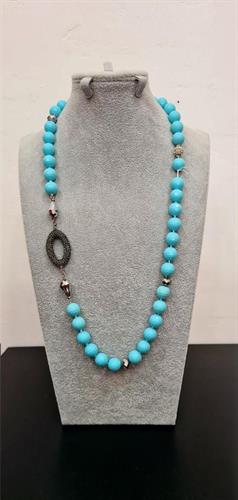 COLLANA CELESTE ARTIGIANALE IN PASTA TURCHESE