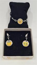 ORECCHINI CON BRACCIALE CON FACCINE