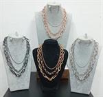 COLLANA CON CATENA COLOR ARGENTO IN PROVETTA DI VETRO.FASHION CHAINS