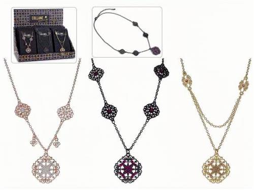 COLLANA IN METALLO CON STRASS. INTRECCI D'ARTE