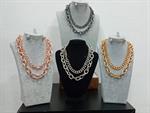 COLLANA CON CATENA COLOR BRONZO IN PROVETTA DI VETRO.FASHION CHAINS