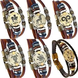 BRACCIALE IN PELLE CON COSTELLAZIONE ZODIACALE. MEIPING