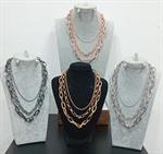 COLLANA CON CATENA (ORO,ARGENTO,BRONZO) IN PROVETTA DI VETRO. CHAINS